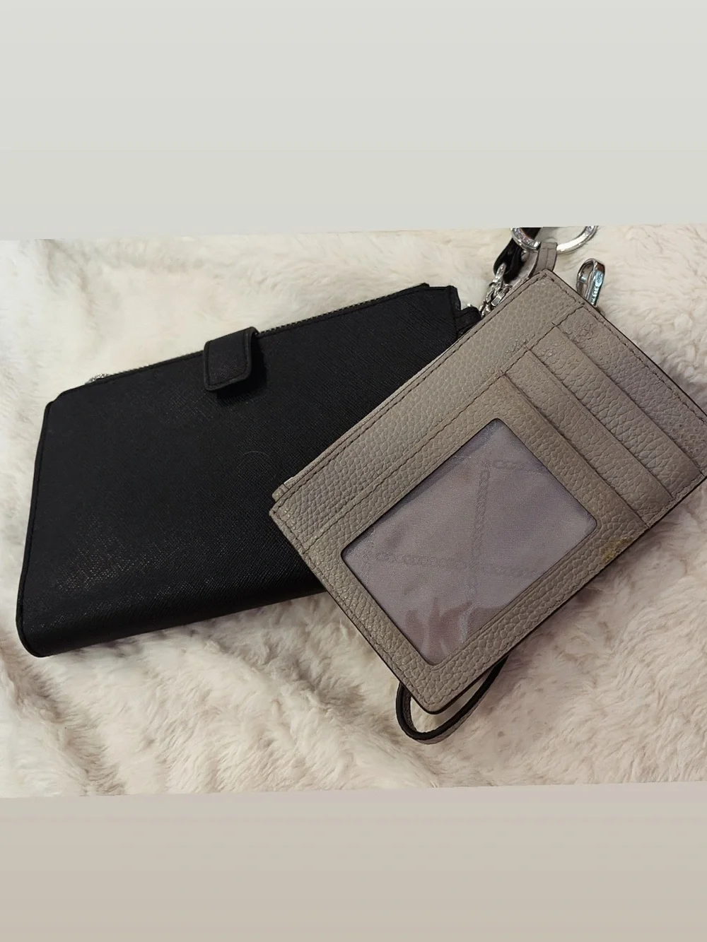 Michael Kors Black Crossbody Wristlet with Gray Card Case Bundle !